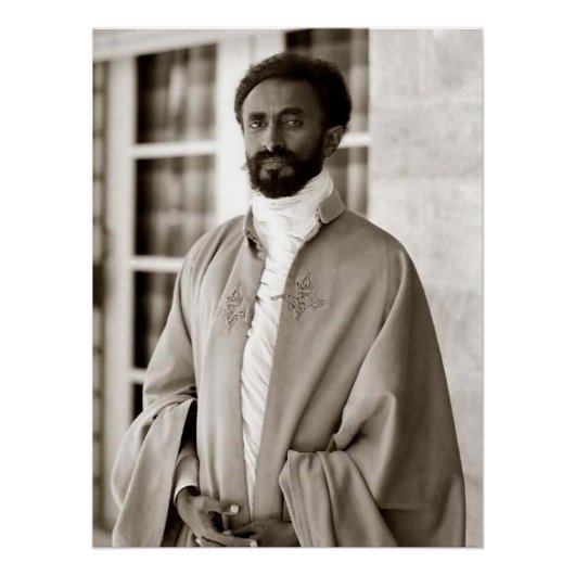 Haile Selassie - HIM - Rastafari - Wood Poster (Voorkant)