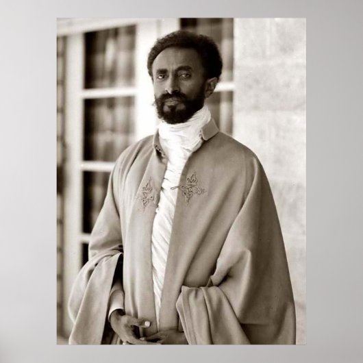 Haile Selassie - HIM - Rastafari - Wood Poster (Voorkant)
