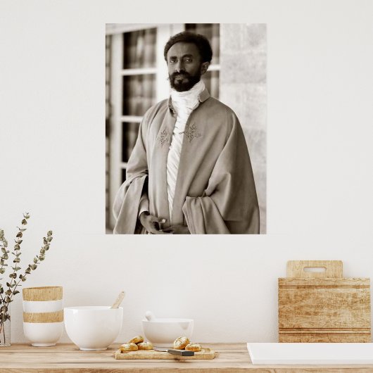 Haile Selassie - HIM - Rastafari - Wood Poster (Keuken)