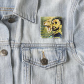 Haile Selassie I: Citaten: Leiderschap, Button. Vierkante Button 5,1 Cm (In situ)