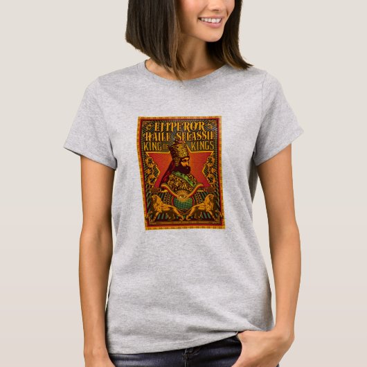 Haile Selassie I HIM Jah Rastafari Rasta Jah Bless T-shirt (Voorkant)