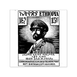 Haile Selassie I Jah Rastafari Houten Kunststempel Zelfinktende Stempel