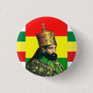 Haile Selassie I Jah Rastafari Rasta Reggae Roots Ronde Button 3,2 Cm
