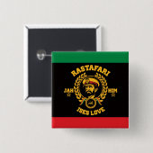 Haile Selassie I Jah Rastafari Reggae Rasta Button (Voorkant /achterkant)