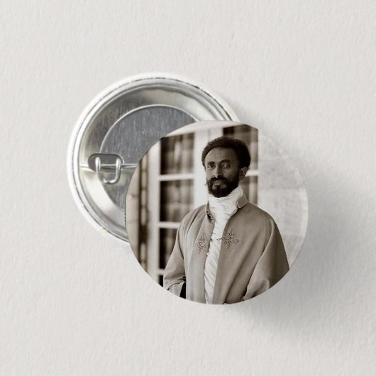 Haile Selassie I Jah Rastafari Reggae Rasta Button (Voorkant /achterkant)