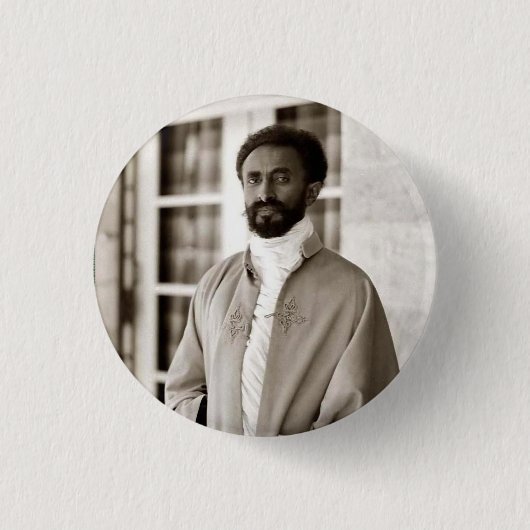 Haile Selassie I Jah Rastafari Reggae Rasta Button (Voorkant)