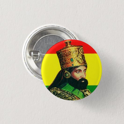 Haile Selassie I Jah Rastafari Reggae Rasta Button (Voorkant /achterkant)