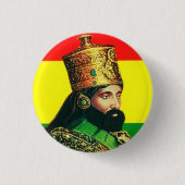 Haile Selassie I Jah Rastafari Reggae Rasta Button (Voorkant)