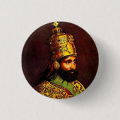 Haile Selassie I Jah Rastafari Reggae Rasta Button (Voorkant)