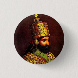 Haile Selassie I Jah Rastafari Reggae Rasta Button
