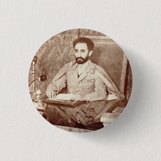 Haile Selassie I Jah Rastafari Reggae Rasta Button (Voorkant)
