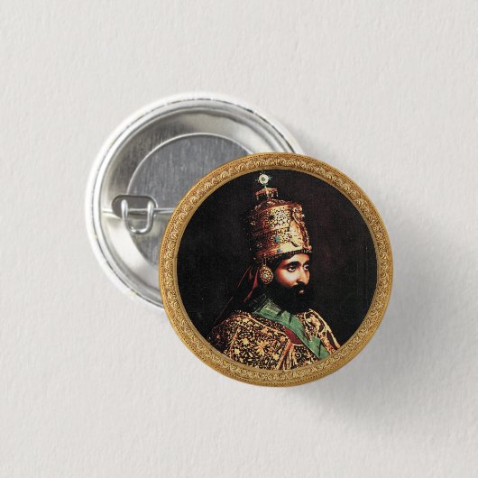 Haile Selassie I Jah Rastafari Reggae Rasta Button (Voorkant /achterkant)