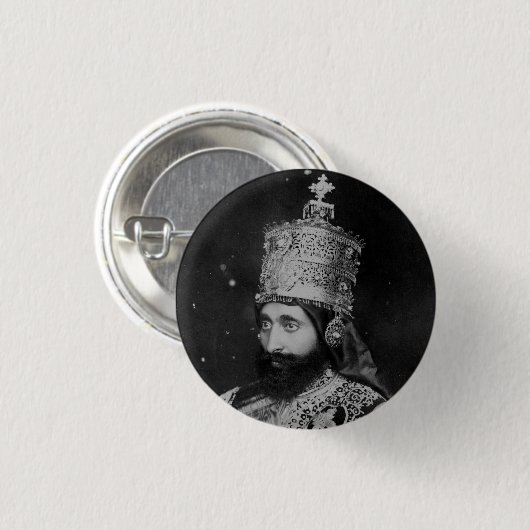 Haile Selassie I Jah Rastafari Reggae Rasta Button (Voorkant /achterkant)