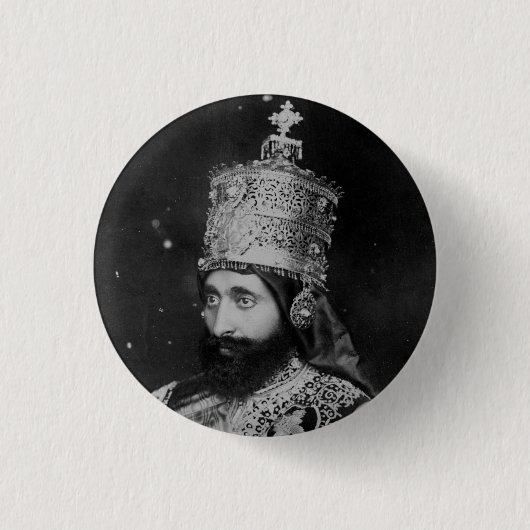 Haile Selassie I Jah Rastafari Reggae Rasta Button (Voorkant)