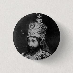 Haile Selassie I Jah Rastafari Reggae Rasta Button