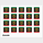 Haile Selassie I Jah Rastafari Reggae Rasta Button Vierkante Sticker (Vel)