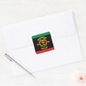 Haile Selassie I Jah Rastafari Reggae Rasta Button Vierkante Sticker (Envelop)