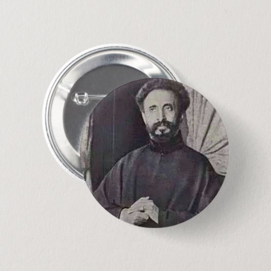 Haile Selassie I Ronde Button 5,7 Cm (Voorkant /achterkant)
