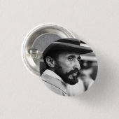 Haile Selassie - Jah - Messiah - Rastafari Button (Voorkant /achterkant)