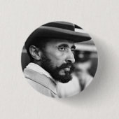 Haile Selassie - Jah - Messiah - Rastafari Button (Voorkant)
