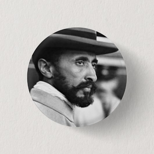 Haile Selassie - Jah - Messiah - Rastafari Button (Voorkant)