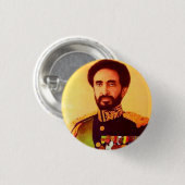 Haile Selassie - Jah - Messiah - Rastafari Button (Voorkant /achterkant)