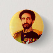 Haile Selassie - Jah - Messiah - Rastafari Button (Voorkant)