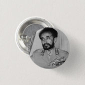 Haile Selassie - Jah - Messiah - Rastafari Button (Voorkant /achterkant)