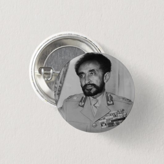 Haile Selassie - Jah - Messiah - Rastafari Button (Voorkant /achterkant)
