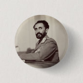 Haile Selassie - Jah - Messiah - Rastafari Button (Voorkant)