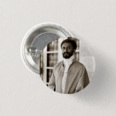 Haile Selassie - Jah - Messiah - Rastafari Button (Voorkant /achterkant)