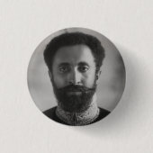 Haile Selassie - Jah - Messiah - Rastafari Button (Voorkant)