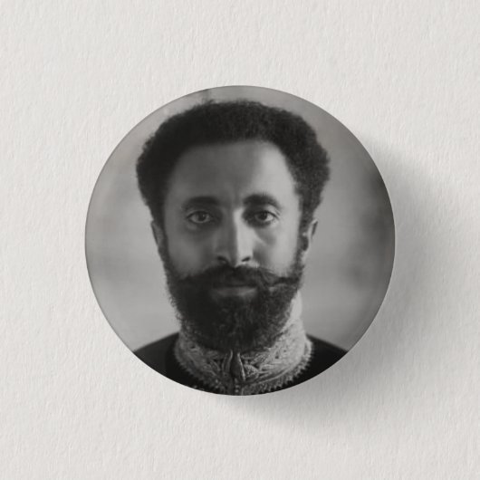 Haile Selassie - Jah - Messiah - Rastafari Button (Voorkant)