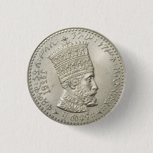 Haile Selassie - Jah - Messiah - Rastafari Button (Voorkant)