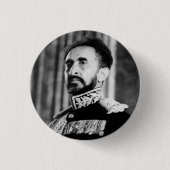 Haile Selassie - Jah - Messiah - Rastafari Button (Voorkant)