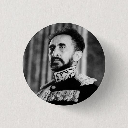 Haile Selassie - Jah - Messiah - Rastafari Button (Voorkant)