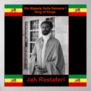 Haile Selassie Jah Rastafari Grote Afdruk op Canva Poster