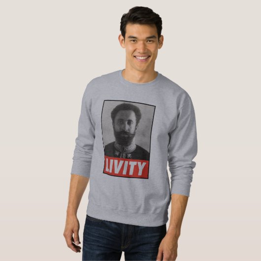 Haile Selassie Jah Rastafari Livity Love Sweater (Voorkant volledig)