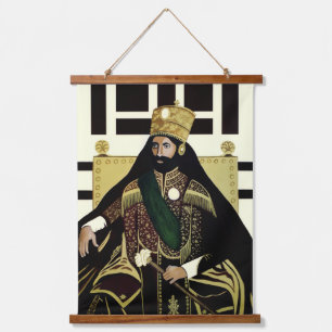 Haile Selassie Jah Rastafari Rasta Reggae Roots   Hangend Wandkleed
