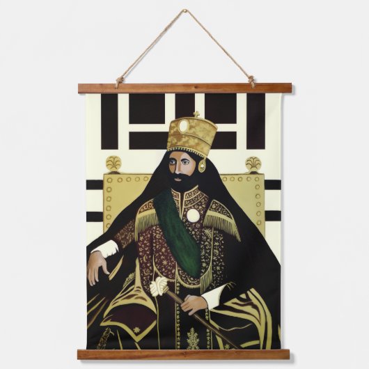 Haile Selassie Jah Rastafari Rasta Reggae Roots Hangend Wandkleed (Voorkant)