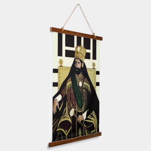 Haile Selassie Jah Rastafari Rasta Reggae Roots Hangend Wandkleed (Gebogen)