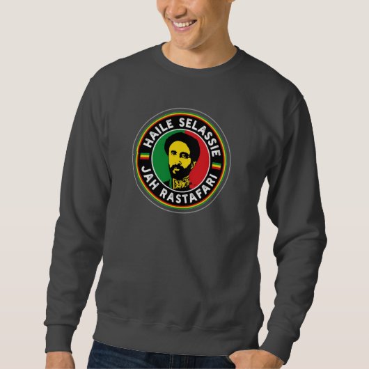 Haile Selassie Jah Rastafari Rasta Roots Sweater (Voorkant)