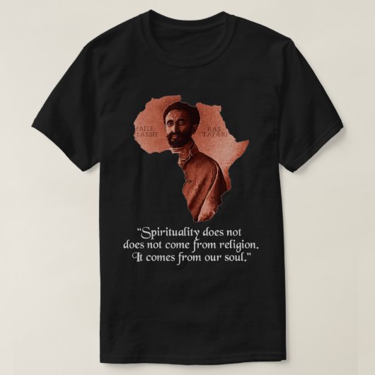 Haile Selassie Jah Rastafari Rastafarian T-shirt (Design voorkant)