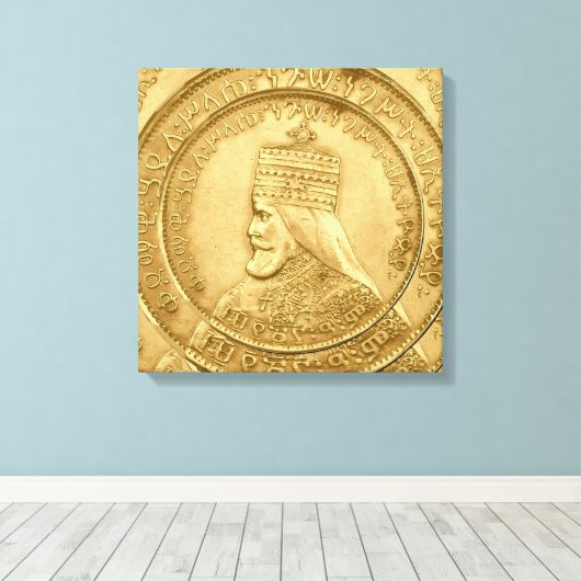 Haile Selassie Jah Rastafari Reggae Rasta Roots  Canvas Afdruk (Insitu (Houten vloer))