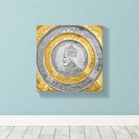 Haile Selassie Jah Rastafari Reggae Rasta Roots Canvas Afdruk (Insitu (Houten vloer))