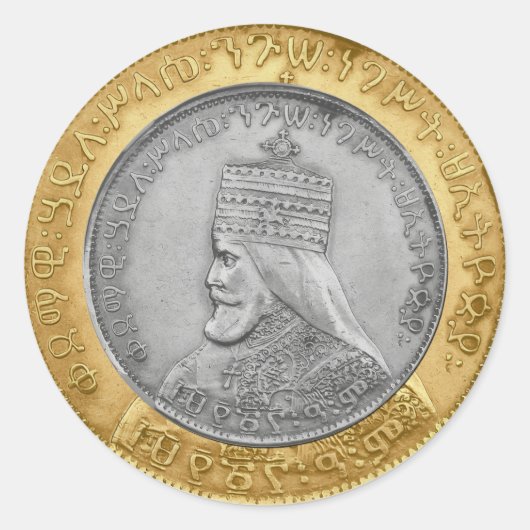 Haile Selassie Jah Rastafari Reggae Rasta Roots  Ronde Sticker (Voorkant)