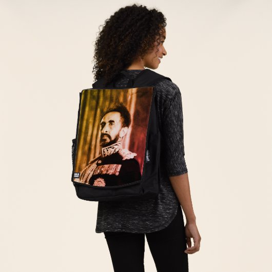 Haile Selassie - Jah Rastafari - Reggae Rucksack Rugtassen (Gedragen)