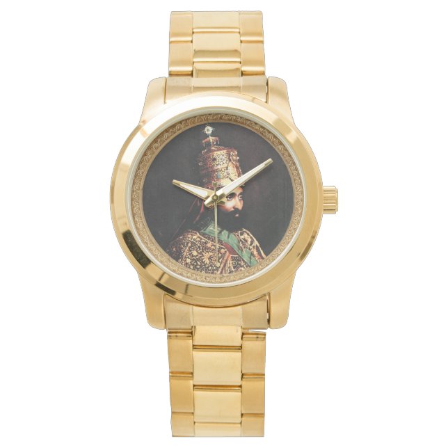 Haile Selassie - Jah Rastafari Roots Watch Horloge (Voorkant)