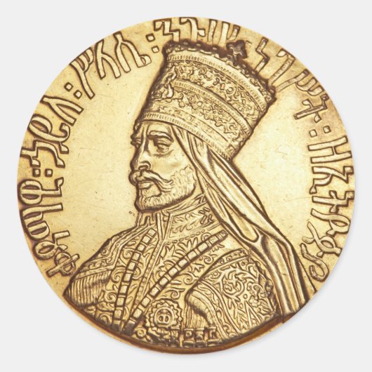 Haile Selassie King of Ethiopia Rastafari Sticker (Voorkant)