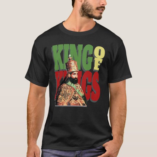 Haile Selassie King Rastafarian T-shirt (Voorkant)